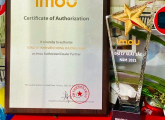 CÔNG TY TNHH VIỄN THÔNG PHƯƠNG DUNG ĐẠT DANH HIỆU ĐẠI LÝ XUẤT SẮC NĂM 2021 VỀ PHÂN PHỐI CAMERA IMOU