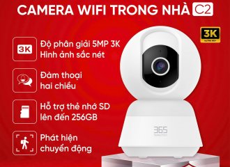 Camera Wifi Trong Nhà 365 Selection C2 – Giải Pháp An Ninh Thông Minh, Hình Ảnh 3K Siêu Nét