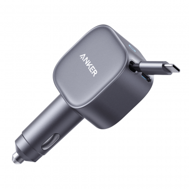 Tẩu sạc ô tô Anker Nano 1C 75W (Built-In Retractable USB-C Cable) Xám (Gray) – Mã: B2B_A2738