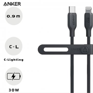 Cáp sạc Anker 542 C-L 0.9m TPE Bio-Based Đen (Black) – B2B_A80B1