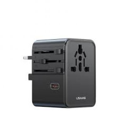 USAMS CC310 70W Three Type-C+ Dual USB Universal Travel Charger – Black