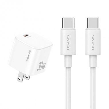 USAMS CC269 30W GaN Mini Fast Charger (US) – JC Series – White