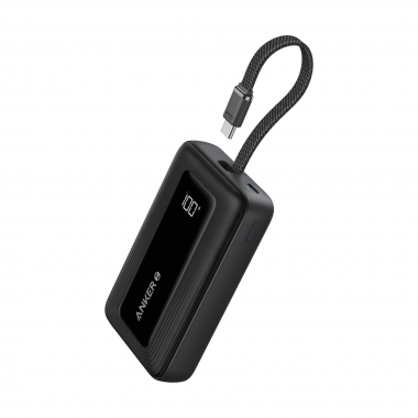 Sạc dự phòng Anker Zolo 1C1A 30W 10000mAh (Built-In USB-C and Lightning Cable) Đen (Black) B2B_A1680