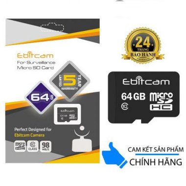 Thẻ Nhớ MicroSD Ebitcam 64GB(98Mb/S) - Chính Hãng