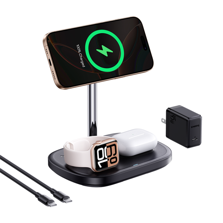Đế sạc không dây đa năng Baseus EnerFill FS41 3-in-1 Wireless Charging Stand with TEC Cooling – BLAC
