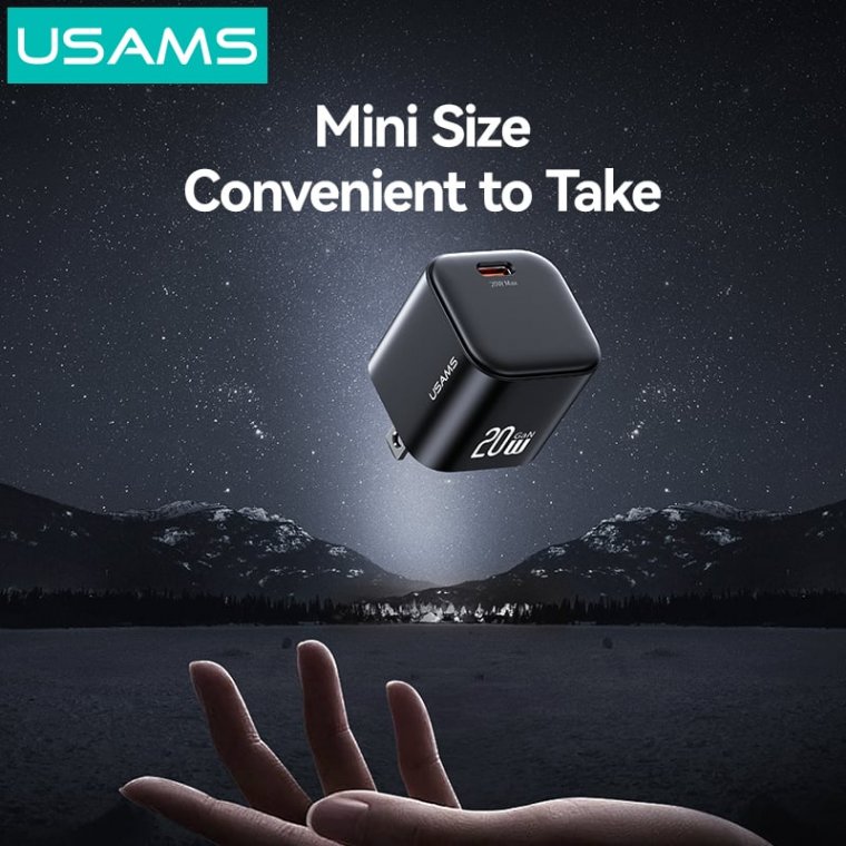 USAMS CC267 20W GaN Mini Fast Charger (US) – JC Series – White (USM142-TC-UW)