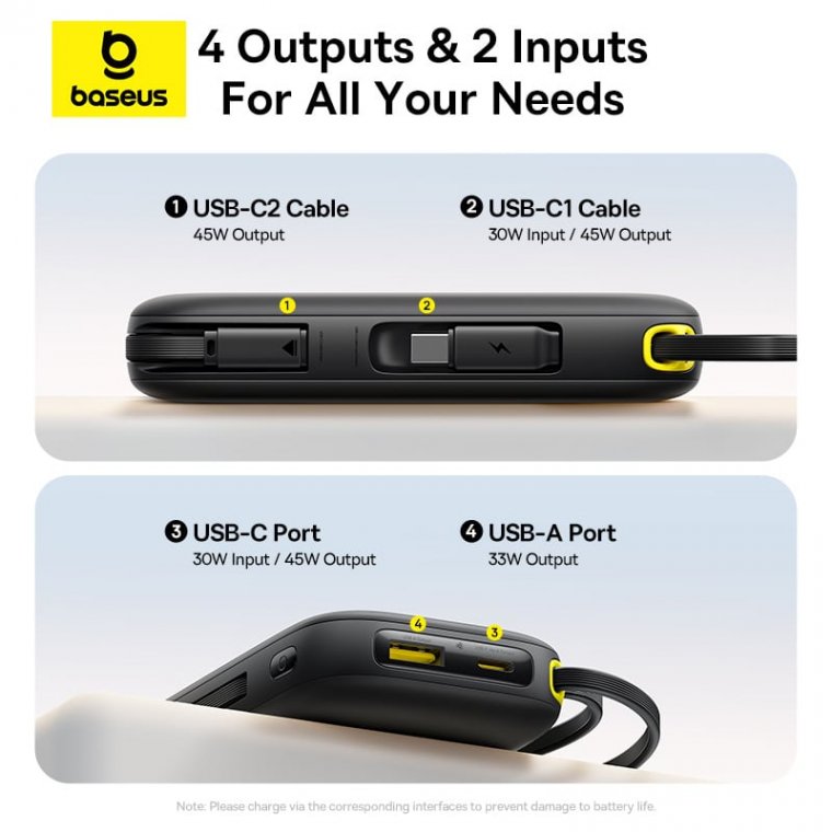 OS-Baseus EnerFill FC31 Qpow 3 Digital Display Power Bank with USB-C+iP Cables 20000mAh 45W Galaxy B