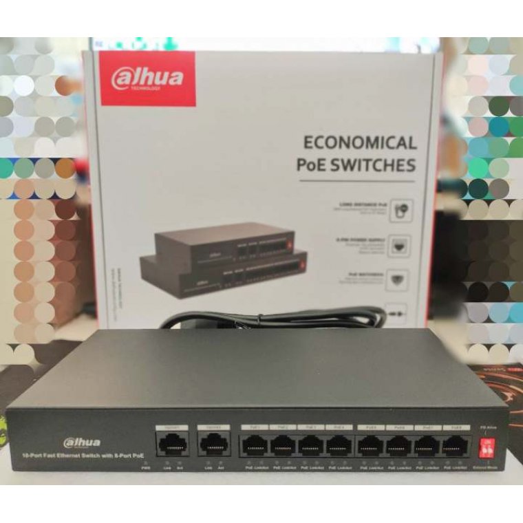 Switch PoE 8 port DAHUA DH-PFS3010-8ET-65 tốc độ nhanh
