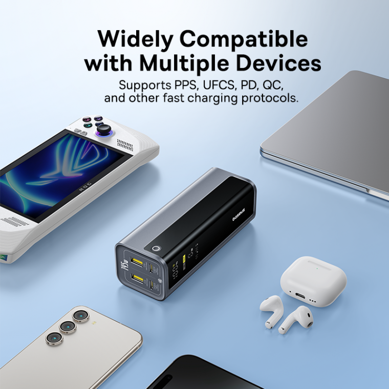 Baseus EnerGeek GP12 Fast Charging Power Bank with Digital Display 20800mAh 145W – GREY (LVA055-2G-1