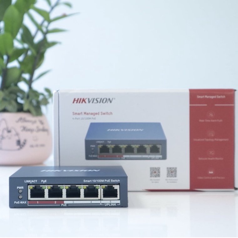 Switch mạng 4 cổng POE HIKVISION DS-3E0106P-E/M
