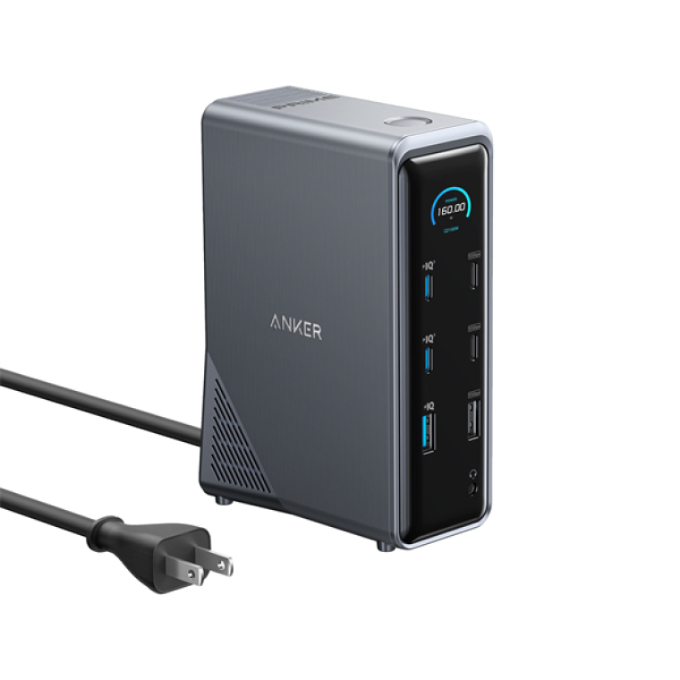 Trạm sạc Anker Prime (14-in-1, Dual Display, 160W) Xám (Gray) – Mã: B2C_A83B61A1