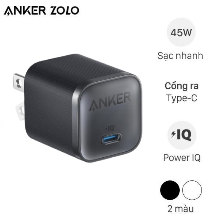 Củ sạc Anker Nano 1C 45W Đen (Black) B2B_A2692
