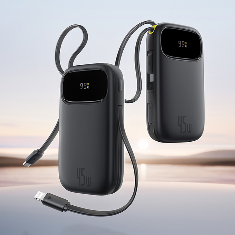 OS-Baseus EnerFill FC31 Qpow 3 Digital Display Power Bank with USB-C+iP Cables 20000mAh 45W Galaxy B