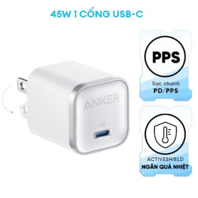 Củ sạc Anker Nano 1C 45W Trắng (White) – B2B_A2692