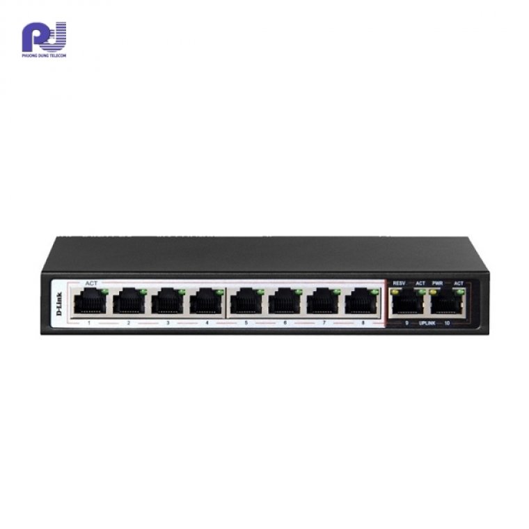 Switch PoE D-Link DES-F1010P-E 8 PoE Ports + 2 Uplink