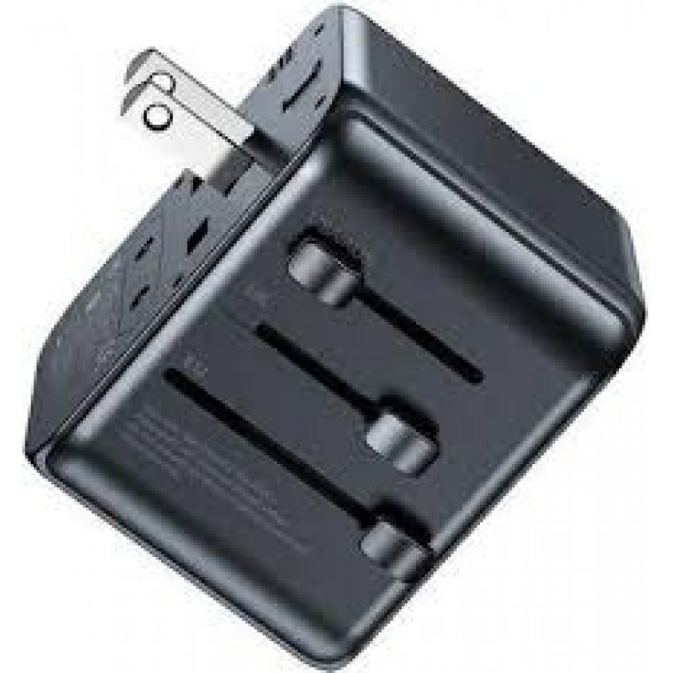 USAMS CC310 70W Three Type-C+ Dual USB Universal Travel Charger – Black