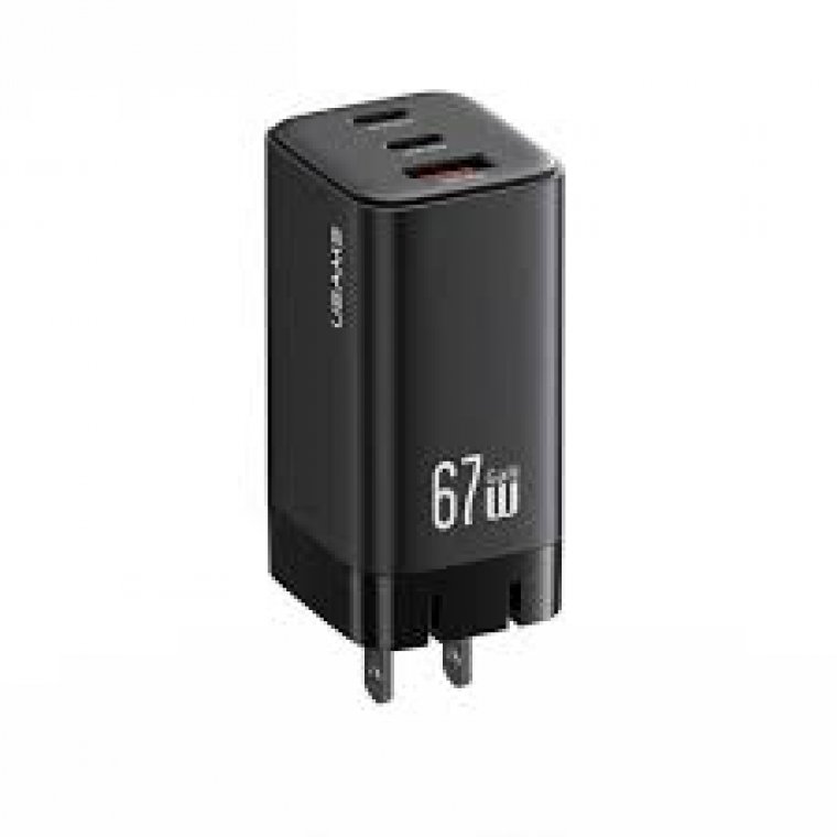 USAMS CC272 67W GaN ACC 3 Ports Fast Charger (US) – JC Series – White