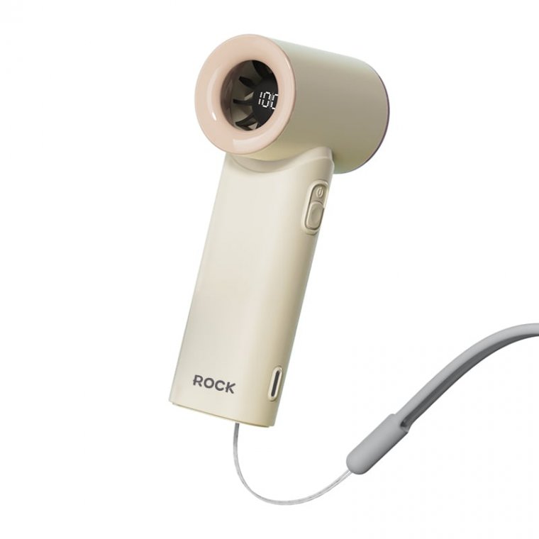 ROCK Mini Handheld High-Speed Fan (3000mAh) – BEIGE (ROCK Version) ROC229-BE