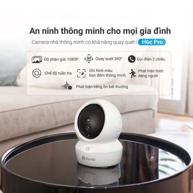 Camera WiFi quay quét EZVIZ H6C Pro 3K 5MP