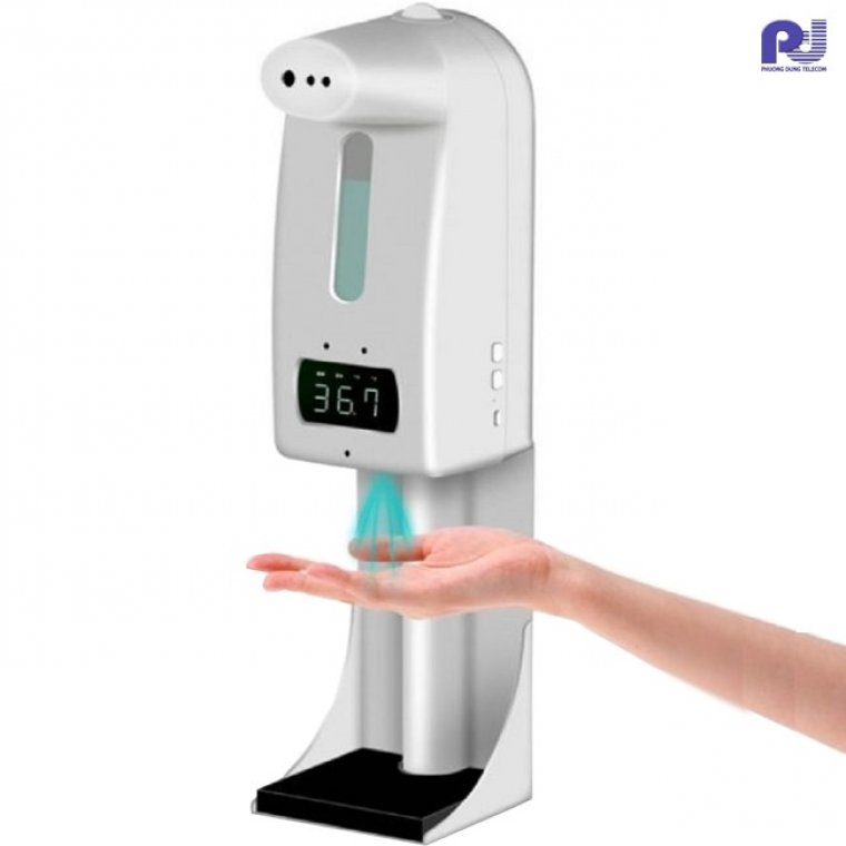 Máy rửa tay xác khuẩn và đo thân nhiệt K10 Pro