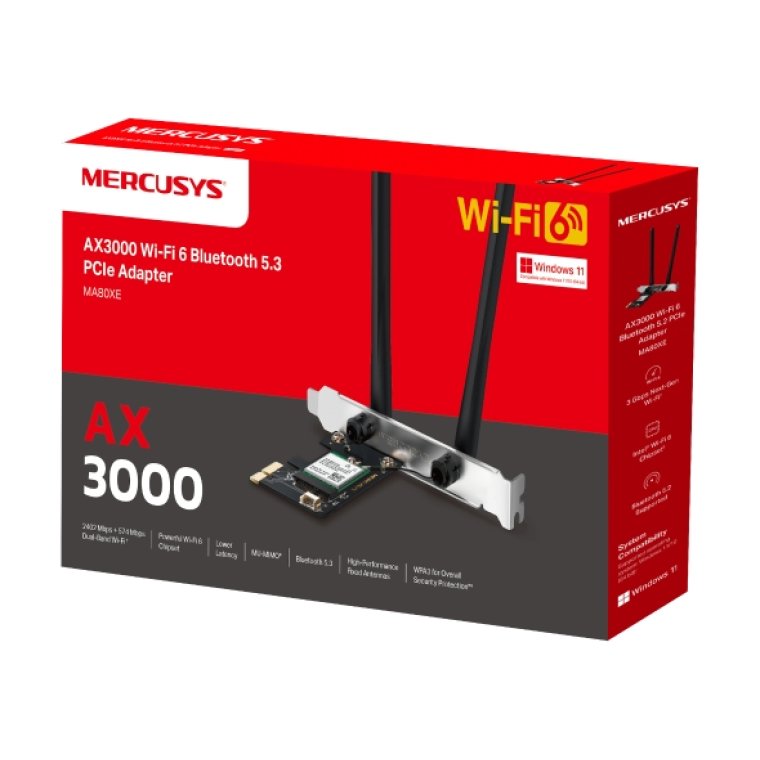 MA80XE Adapter PCIe AX3000 Wi-Fi 6 Bluetooth 5.3