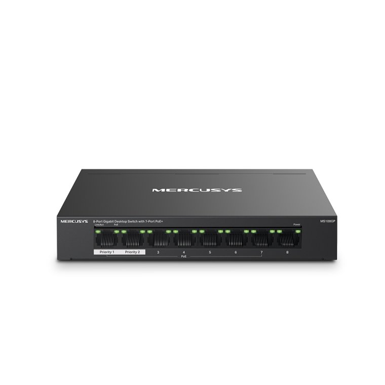 MS108GP 8-Port Gigabit Desktop Switch with 7-Port PoE+