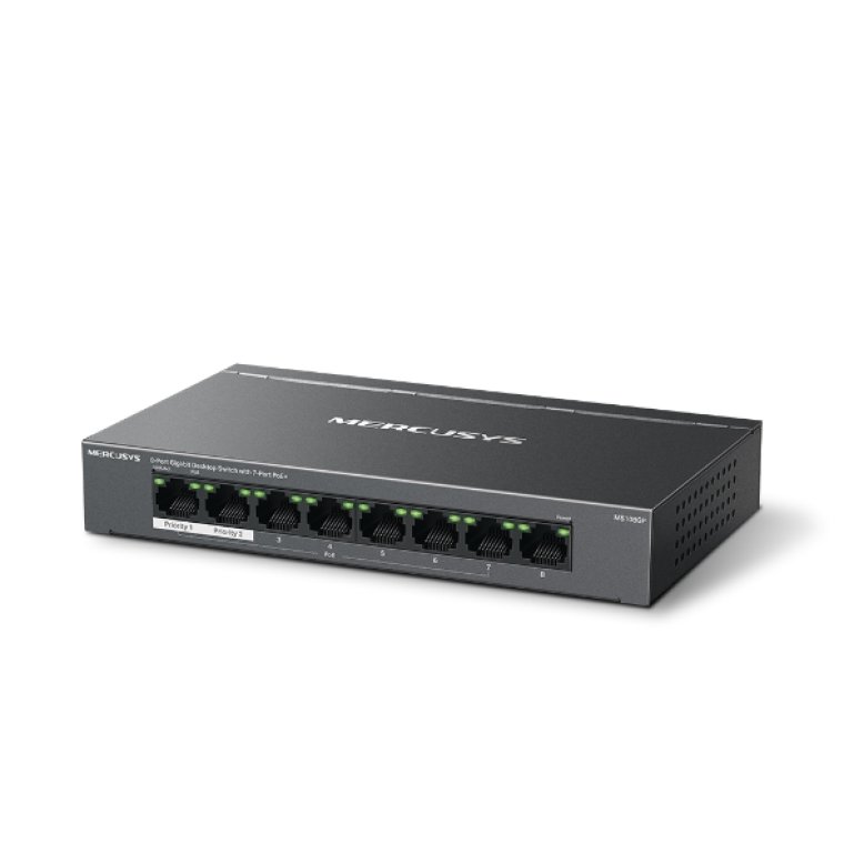 MS108GP 8-Port Gigabit Desktop Switch with 7-Port PoE+