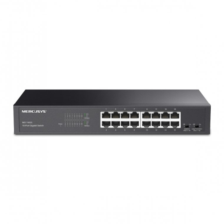 MS116GS 16-Port Gigabit Desktop/Rackmount Switch
