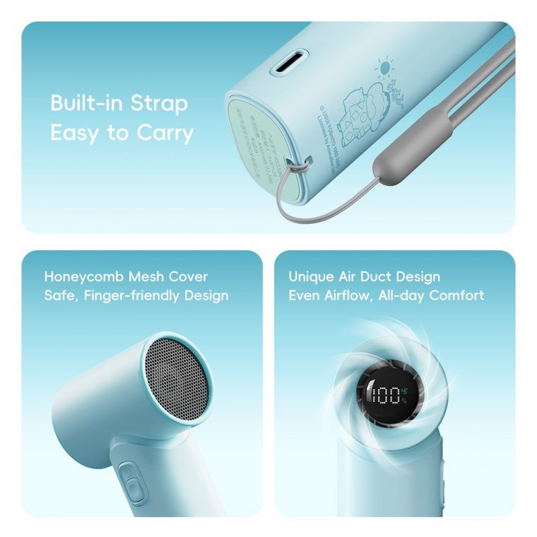 Crayon Shinchan Mini Handheld High-Speed Fan – ( N610 ) – Mint Green (ROC230-GR)