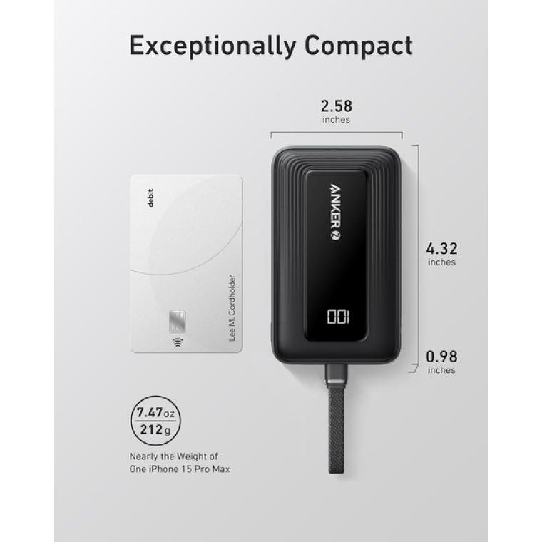Sạc dự phòng Anker Zolo 1A1C 30W 10000mAh (Built-In USB-C and Lightning) Trắng (White) B2B_A1680H21