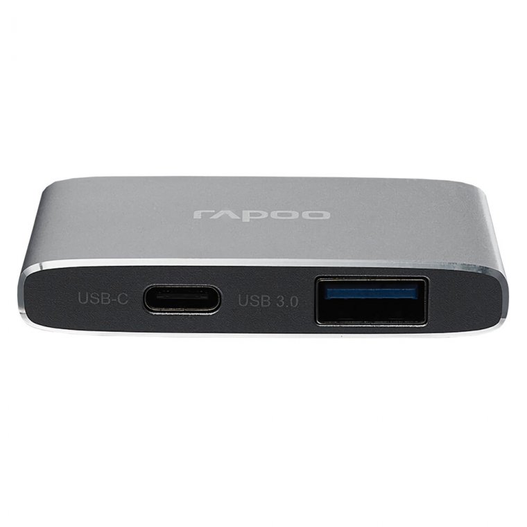 Bộ chia USB Type-C Rapoo 3-in-1 (ra HDMI - USB 3.0 - USB Type-C) XD20M - Hàng Chính Hãng