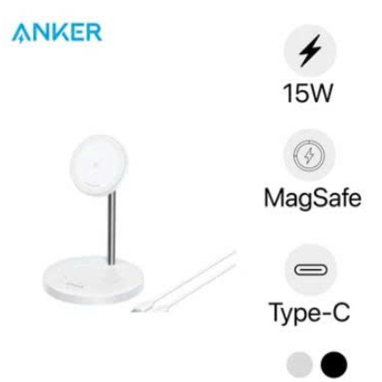Đế sạc Anker MagGo 1C 15W (2-in-1, Stand, with USB-C cable) Trắng (White) – B2B_A2544J21