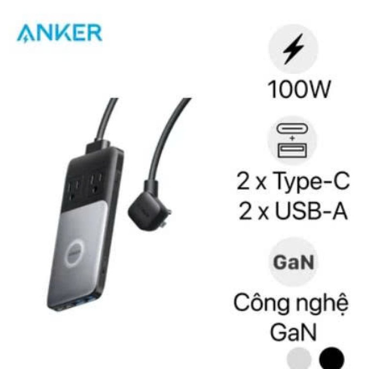 Đế sạc Anker 727 GaNPrime 100W 2AC2C2A Đen xám (Black+Gray) – B2C_A91261F1