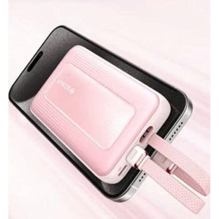 Sạc dự phòng Anker Zolo 1C1A 30W 10000mAh (Built-In USB-C Cable) Hồng (Pink) B2B_A1688