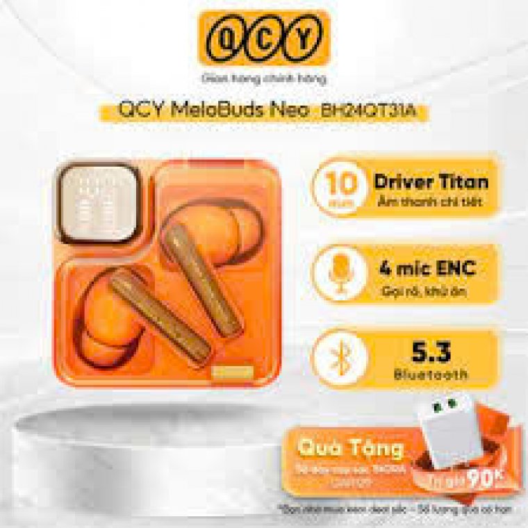 Tai nghe QCY MeloBuds Neo BH24QT31A màu Cam (Orange)