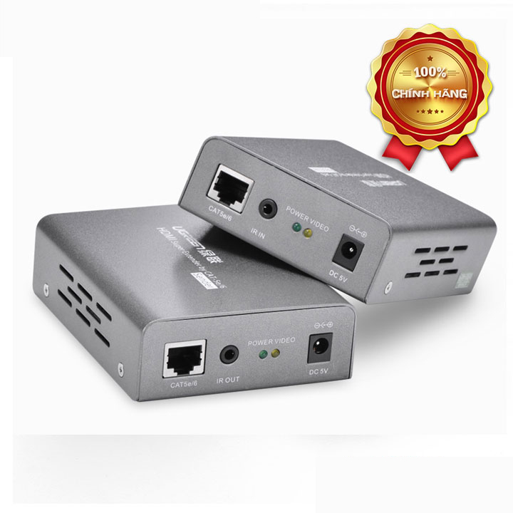 Bộ kéo dài tín hiệu HDMI 50m qua cáp lan Cat5, 6 Ugreen 40210 (IR) chính hãng