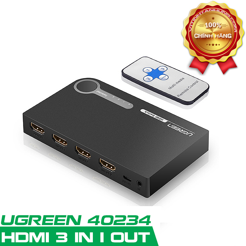 Bộ gộp HDMI 3 vào 1 có điều khiển UGREEN 40234